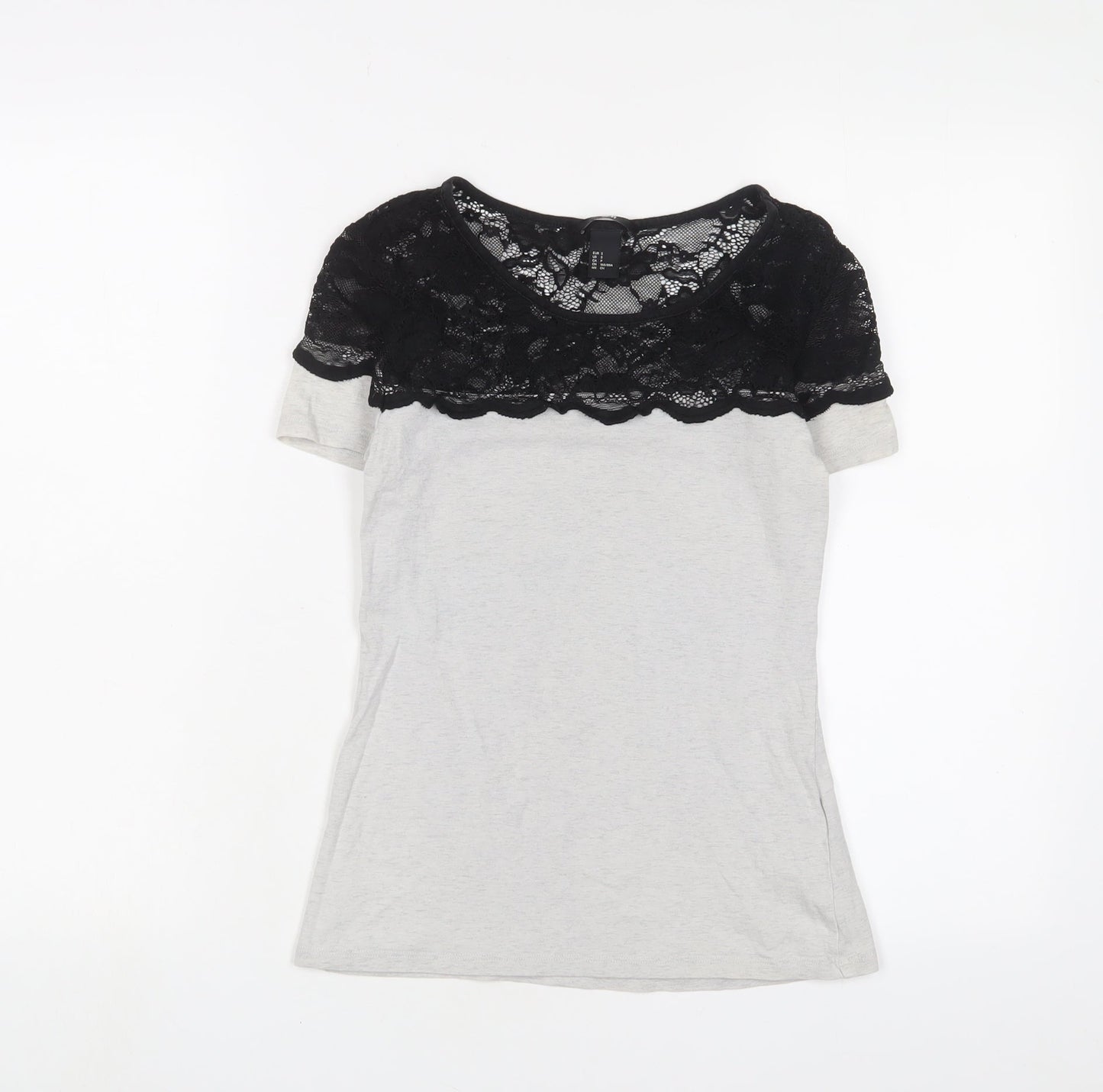 Womens UK Size S H&M Grey Basic T-Shirt