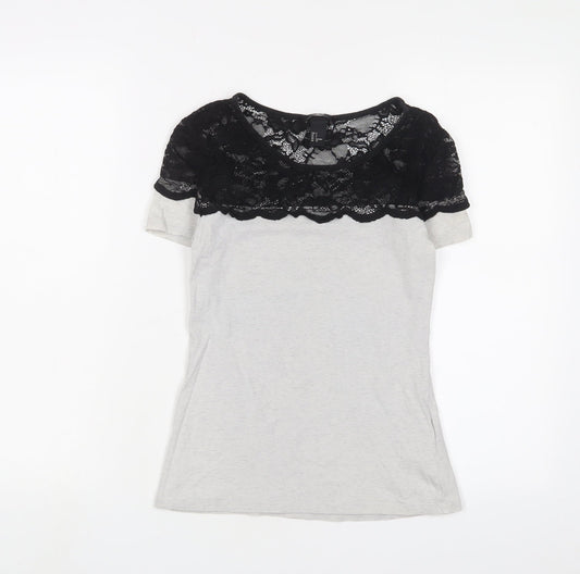Womens UK Size S H&M Grey Basic T-Shirt
