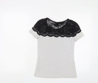 Womens UK Size S H&M Grey Basic T-Shirt