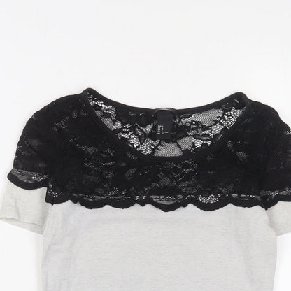 Womens UK Size S H&M Grey Basic T-Shirt