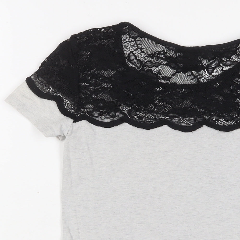 Womens UK Size S H&M Grey Basic T-Shirt