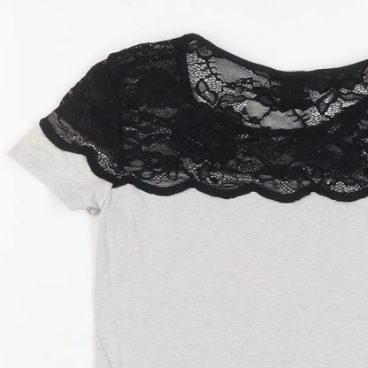 Womens UK Size S H&M Grey Basic T-Shirt