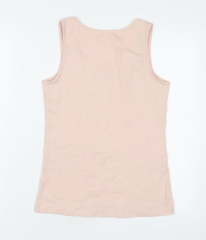 ESMARA Womens Pink Cotton Camisole Tank Size 14 Scoop Neck