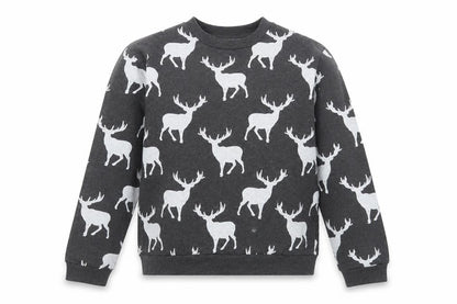 Twisted Gorilla Mens Grey Cotton Pullover Sweatshirt Size XL - Reindeers