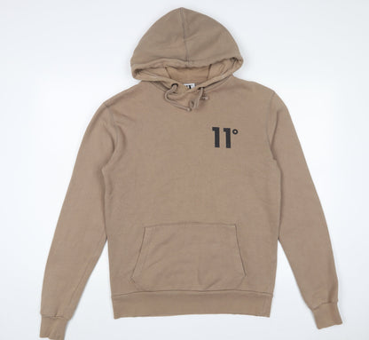 11 degrees Mens Brown Cotton Pullover Hoodie Size XS - Logo