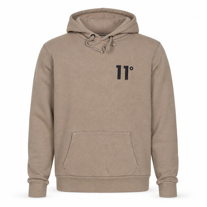 11 Degrees Mens Brown Cotton Pullover Hoodie Size Xs - Logo
