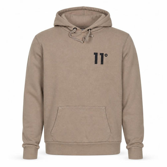 11 Degrees Mens Brown Cotton Pullover Hoodie Size Xs - Logo