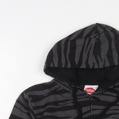 Bubble Boys Grey Animal Print Cotton Full Zip Hoodie Size 6 Years Zip