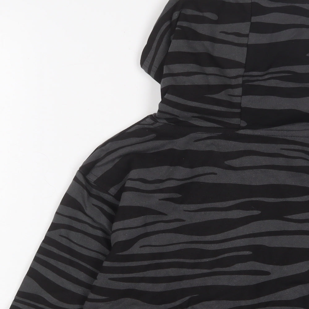 Bubble Boys Grey Animal Print Cotton Full Zip Hoodie Size 6 Years Zip