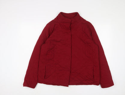 Womens UK Size 10 Lands' End Red Full Zip Sweatshirt