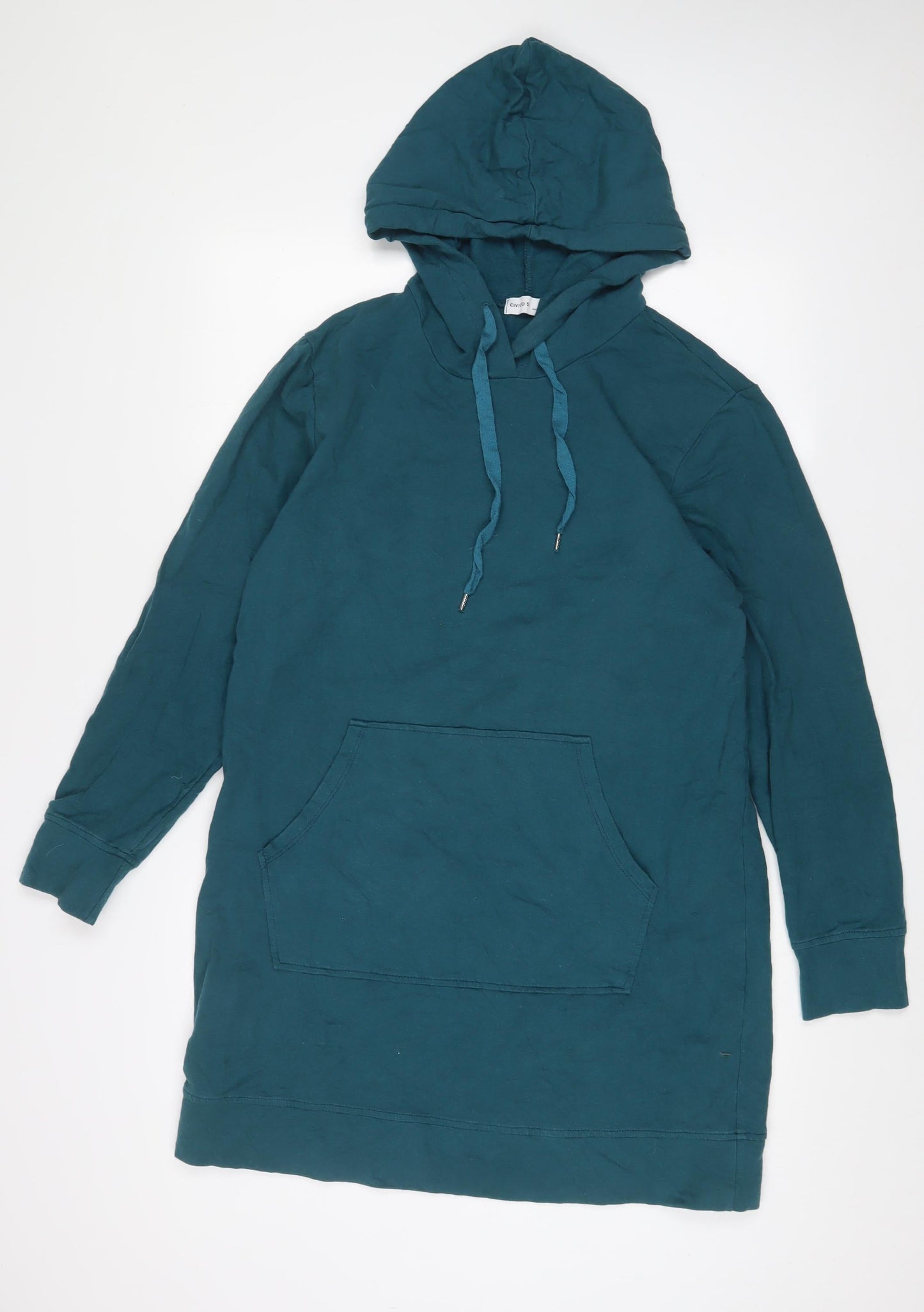 Civico Womens Blue Cotton Jumper Dress Size S Crew Neck Pullover