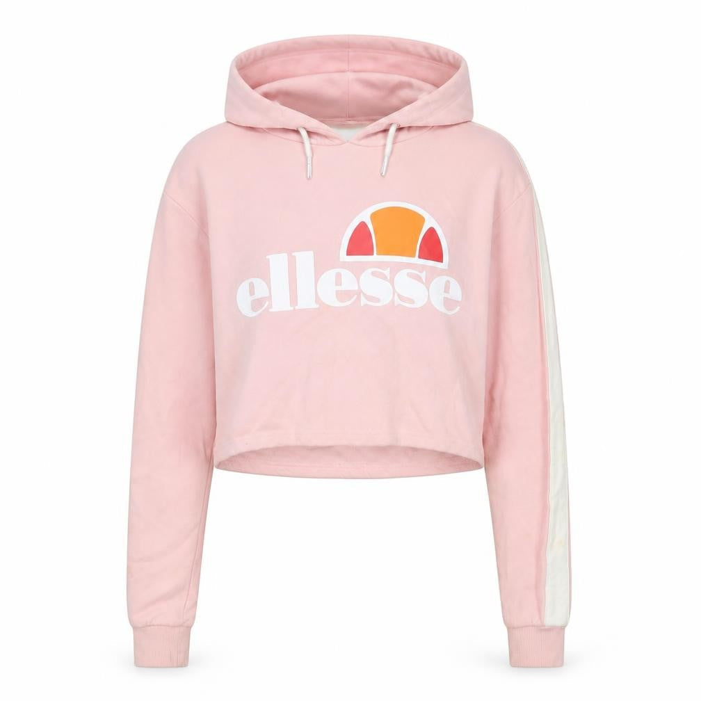 Ellesse Womens Pink Cotton Pullover Hoodie Size 6 Pullover - Logo