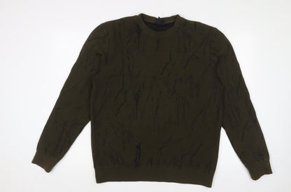 Mens UK Size M H&M Green Pullover Sweatshirt