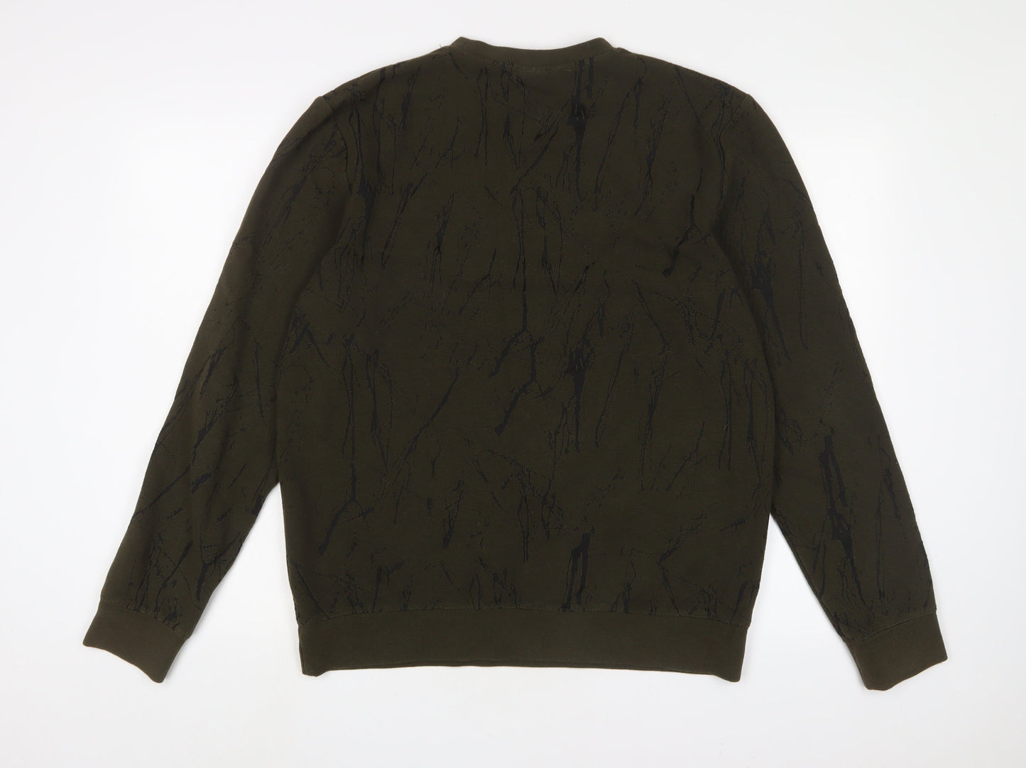 Mens UK Size M H&M Green Pullover Sweatshirt