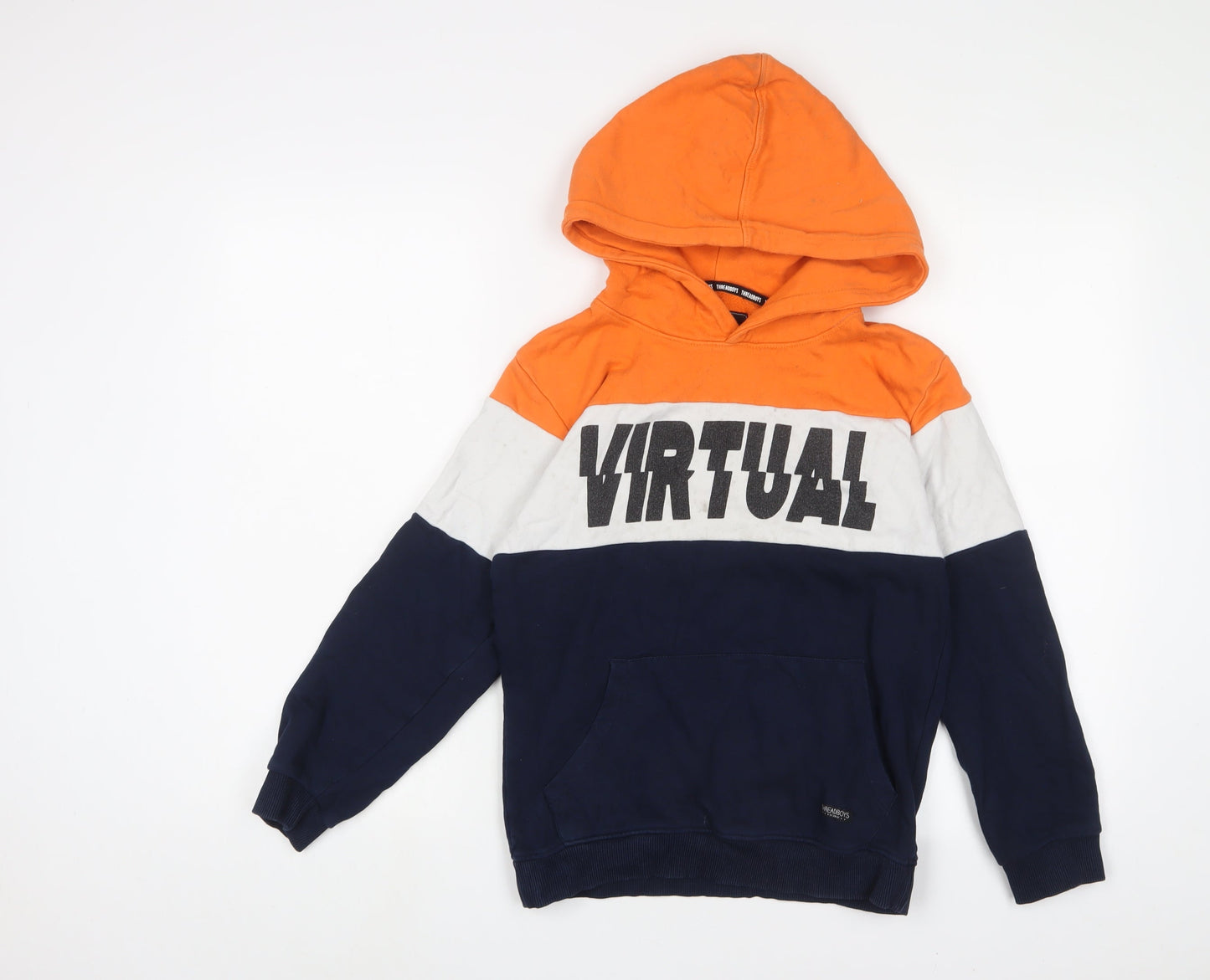 Threadbare Boys Multicoloured Striped Cotton Pullover Hoodie Size 11-12 Years Pullover - Virtual