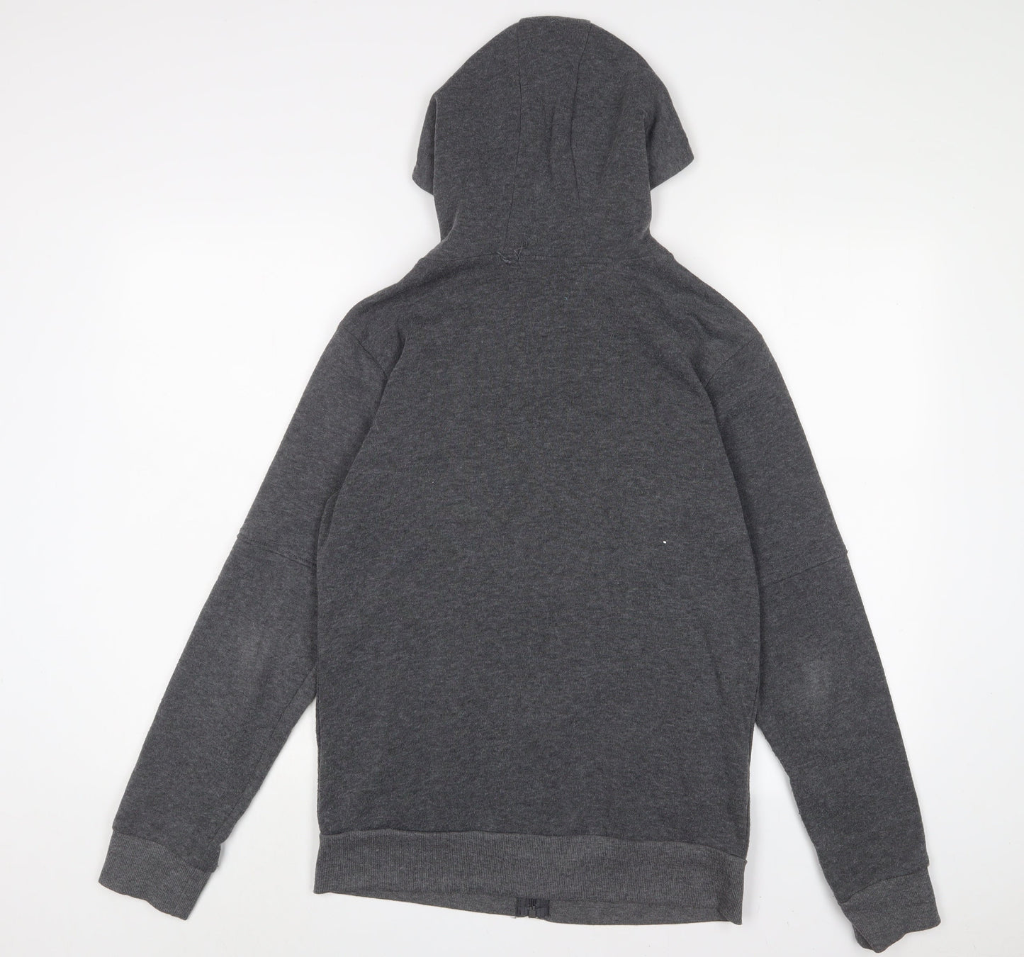 SIIMHWRSS Mens Grey Cotton Full Zip Hoodie Size S - Zip Pockets