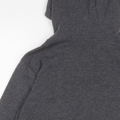 SIIMHWRSS Mens Grey Cotton Full Zip Hoodie Size S - Zip Pockets