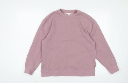 Topshop Womens Pink Cotton Pullover Sweatshirt Size XS Pullover