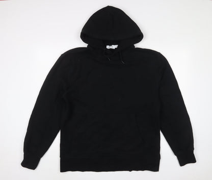 Topman Womens Black Cotton Pullover Hoodie Size L Pullover