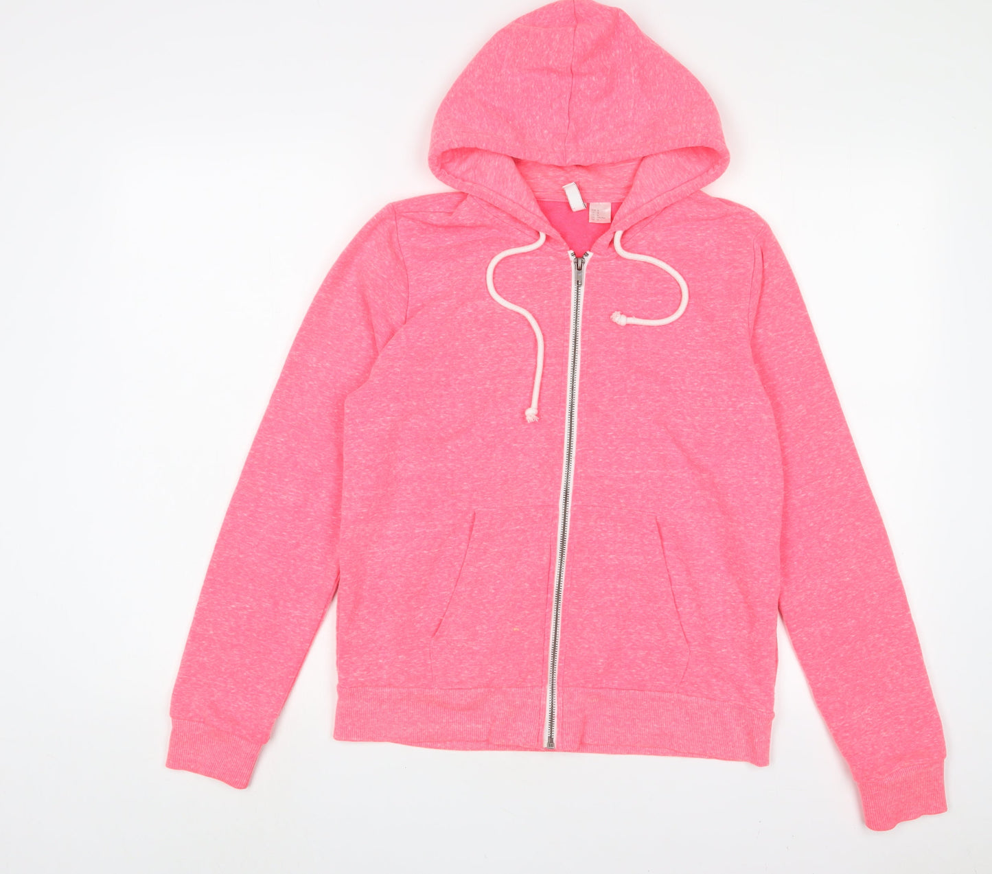 H&M Womens Pink Cotton Full Zip Hoodie Size M Zip