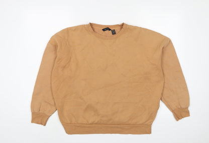 New Look Womens Brown Cotton Pullover Sweatshirt Size 8 Pullover