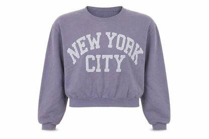 BIKBOK Womens Purple Cotton Pullover Sweatshirt Size S Pullover - New York City