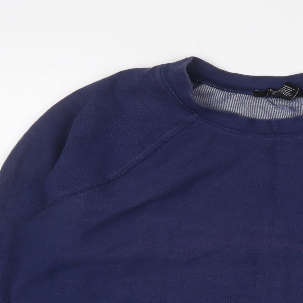 Womens UK Size L FOREVER 21 Blue Pullover Sweatshirt
