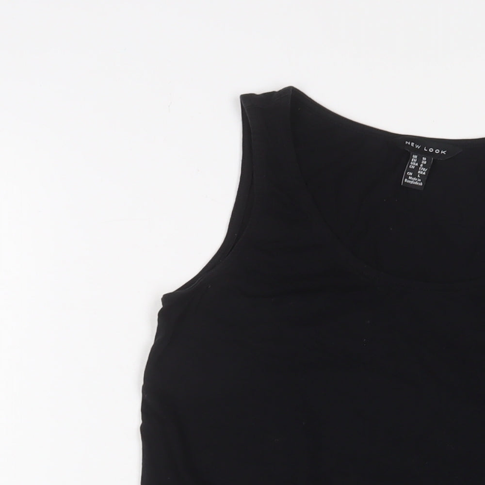 Womens UK Size 10 New Look Black Basic Tank