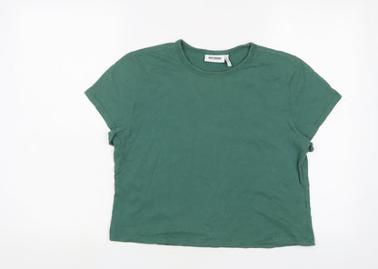 Womens UK Size L Weekday Green Cropped T-Shirt
