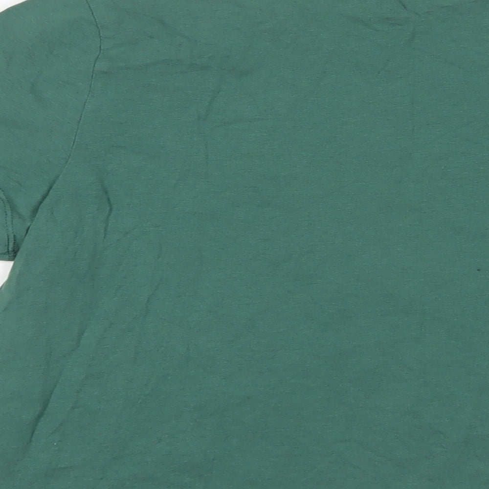 Womens UK Size L Weekday Green Cropped T-Shirt