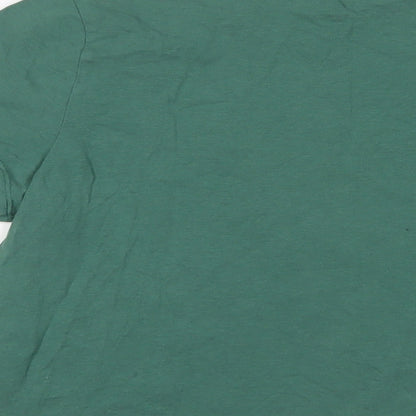Womens UK Size L Weekday Green Cropped T-Shirt