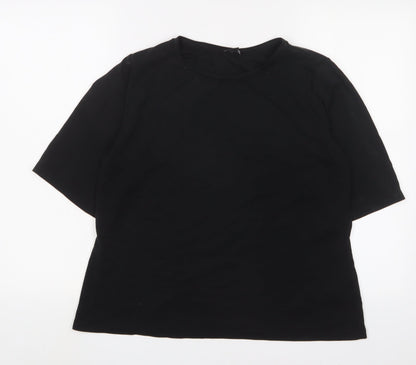 Womens UK Size M Monki Black Basic T-Shirt