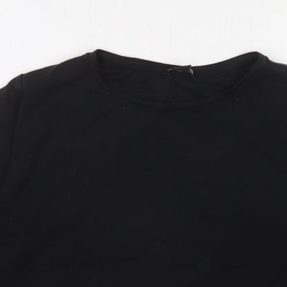Womens UK Size M Monki Black Basic T-Shirt