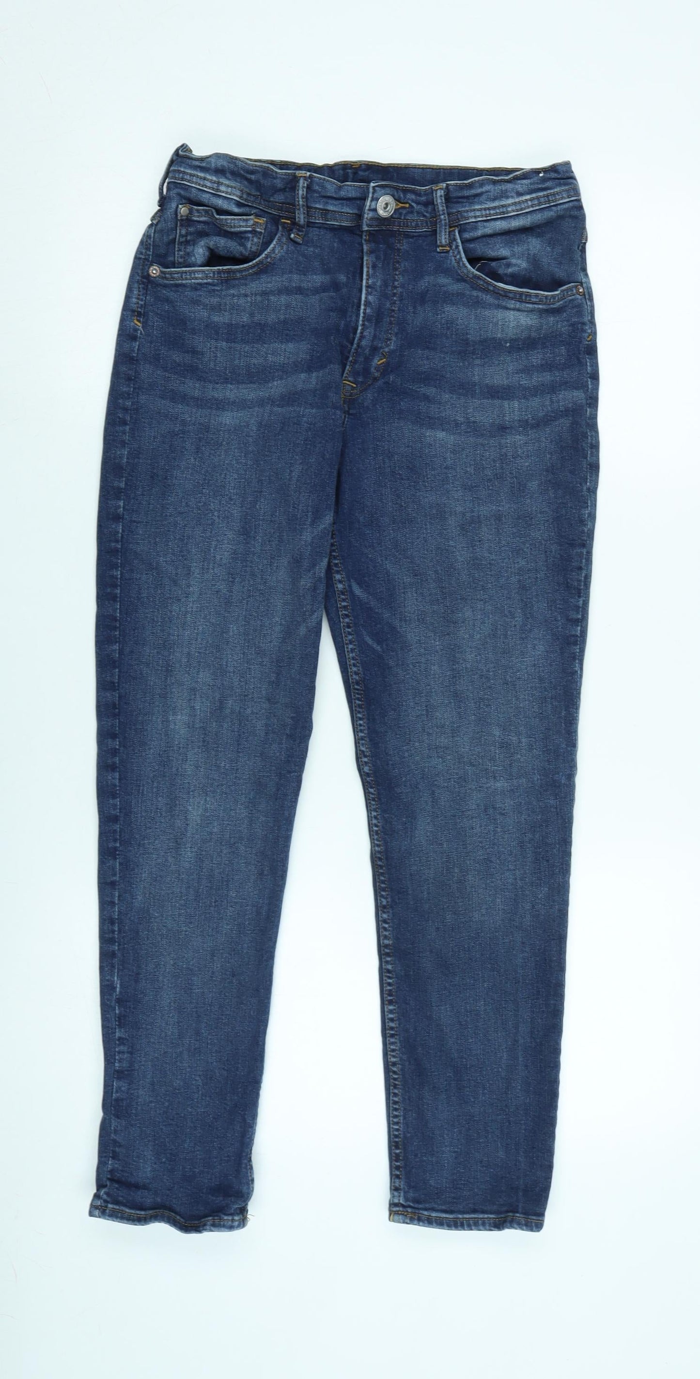Womens UK Size 28 in H&M Regular Fit Straight Blue Jeans