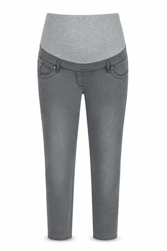 Front view of C&A women’s grey cotton blend jegging jeans, size UK 32, in, 29-inch leg regular