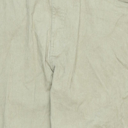 Marks and Spencer Mens Beige Cotton Blend Trousers Size 32 in L29 in Regular Zip