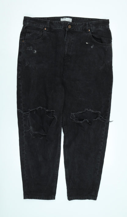 Berkshire Mens Black Cotton Blend Straight Jeans Size 38 in L26 in Regular Zip