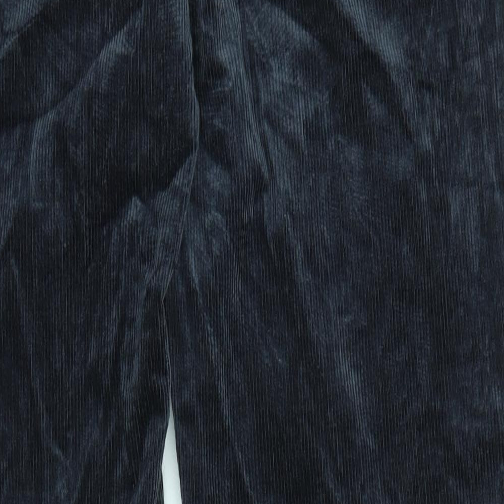 Marks and Spencer Mens Grey Cotton Blend Trousers Size 33 in L33 in Regular Zip