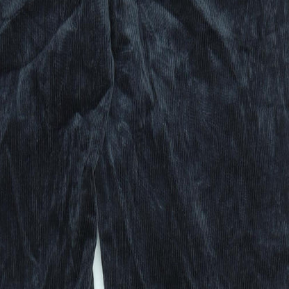 Marks and Spencer Mens Grey Cotton Blend Trousers Size 33 in L33 in Regular Zip