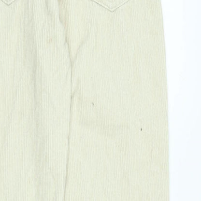 Dont thinkj twice Womens Beige Cotton Trousers Size 6 L26 in Regular Zip