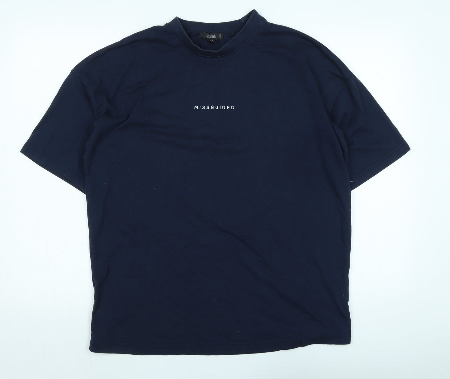 Womens UK Size 10 Missguided Blue Basic T-Shirt