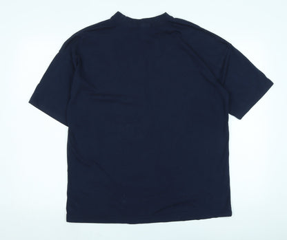 Womens UK Size 10 Missguided Blue Basic T-Shirt