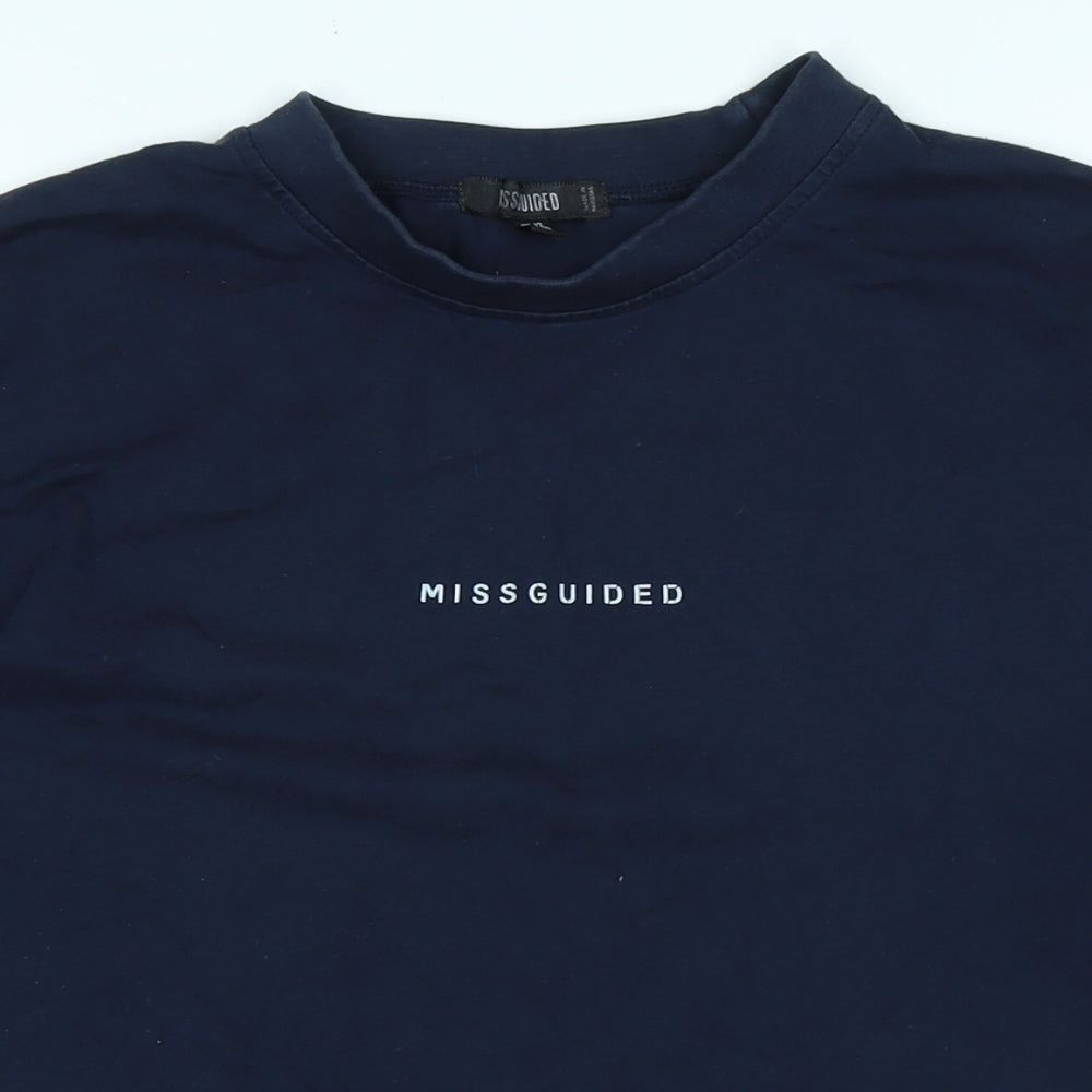 Womens UK Size 10 Missguided Blue Basic T-Shirt