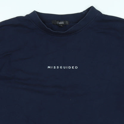Womens UK Size 10 Missguided Blue Basic T-Shirt