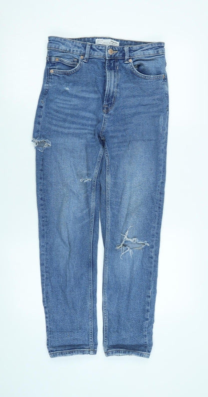 Womens UK Size 10 Stradivarius Regular Fit Straight Blue Jeans