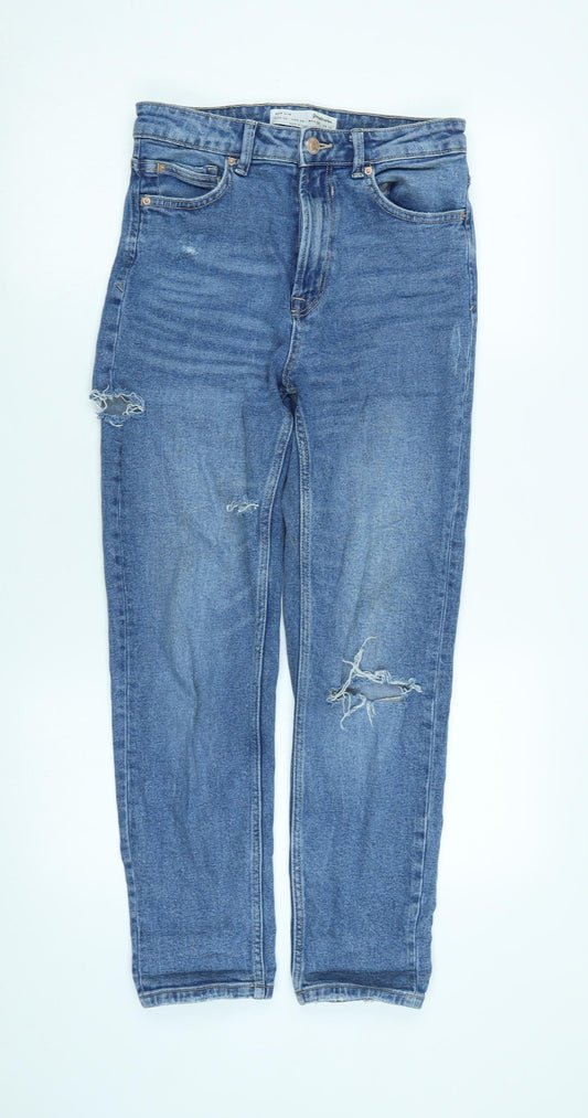 Womens UK Size 10 Stradivarius Regular Fit Straight Blue Jeans