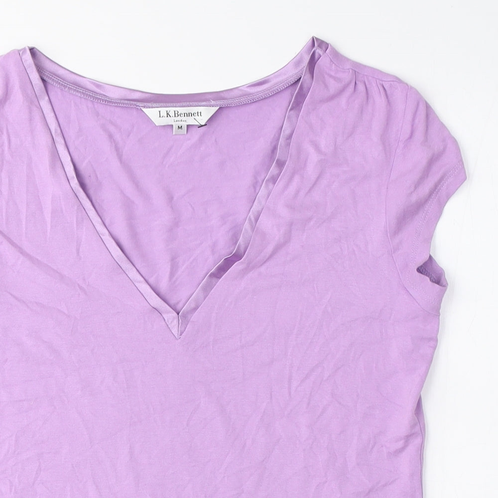 Womens UK Size M L.K. Bennett Purple Basic T-Shirt