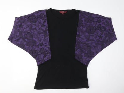 Baker by Ted Baker Girls Kimono Style T-Shirt, Black Purple, 14 Years