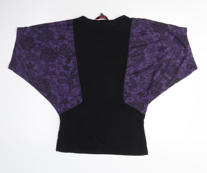 Baker by Ted Baker Girls Kimono Style T-Shirt, Black Purple, 14 Years