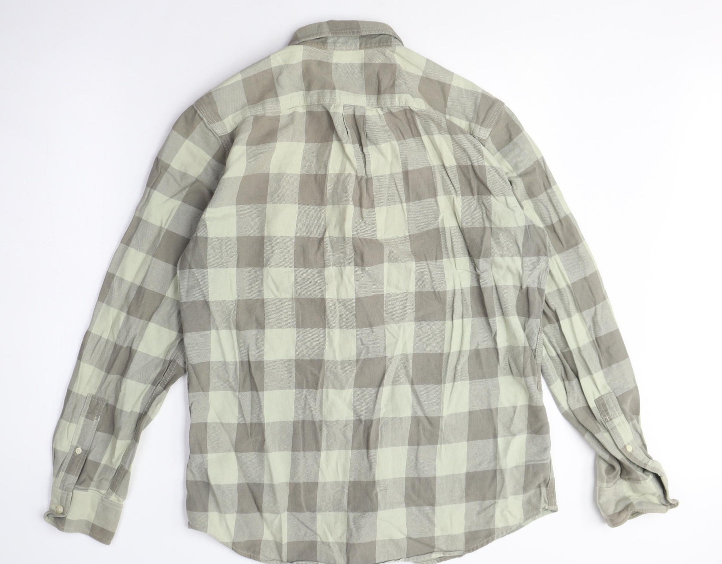 Gap Men's Medium Beige Checked Button-Up Shirt